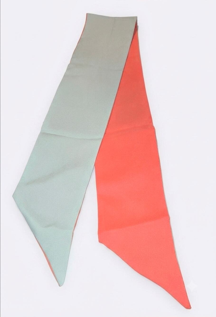Vintage Miss Eileen Neck Skinny Scarf Mint Green Tangerine